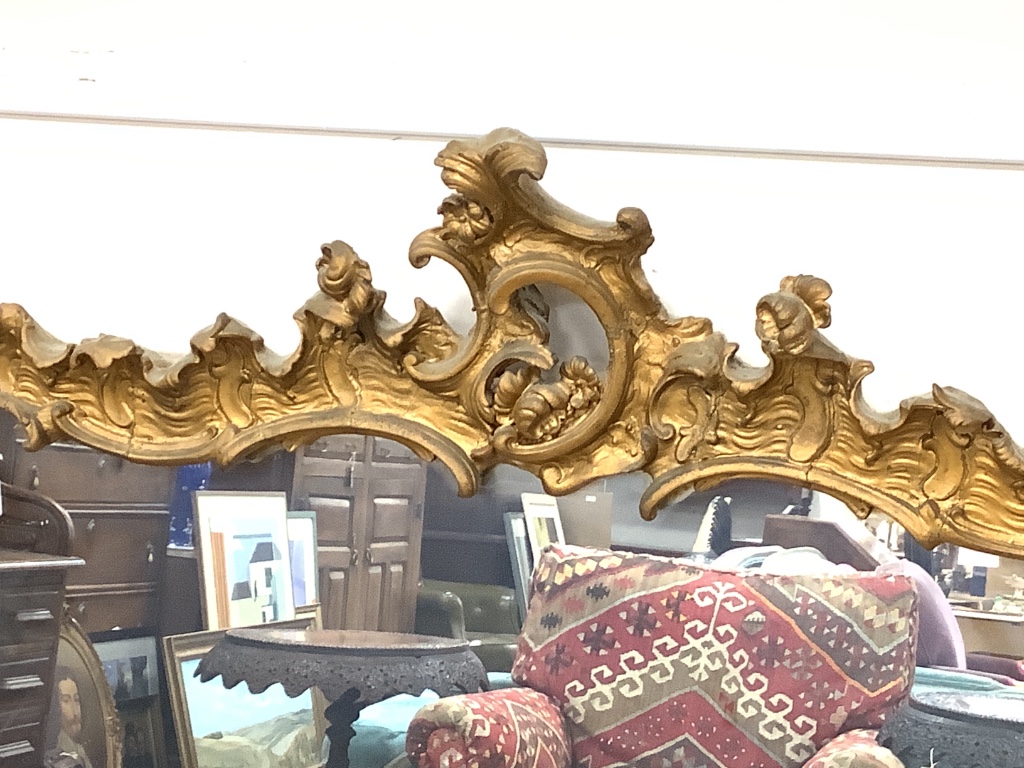 A Victorian giltwood and gesso overmantel mirror